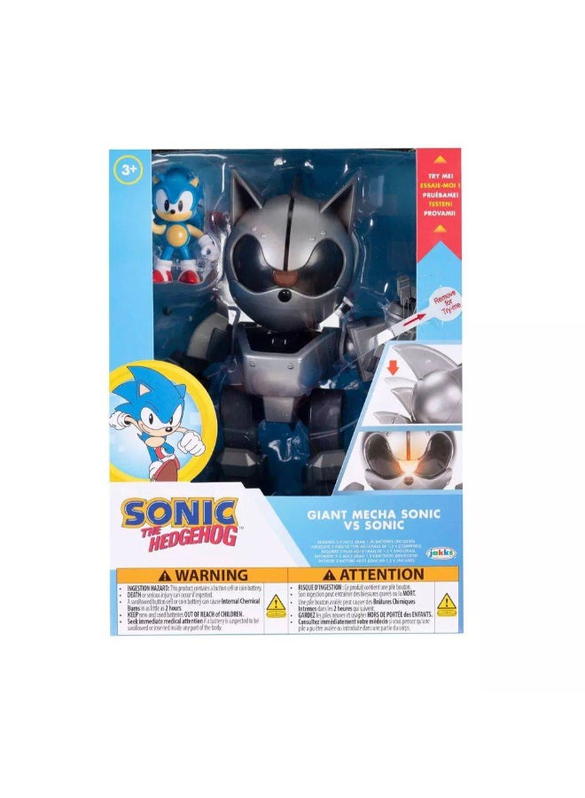 Sonic the Hedgehog Giant Mecha Sonic vs Sonic Action Figure Set (20.3 cm, 2 Pieces) - Image 1